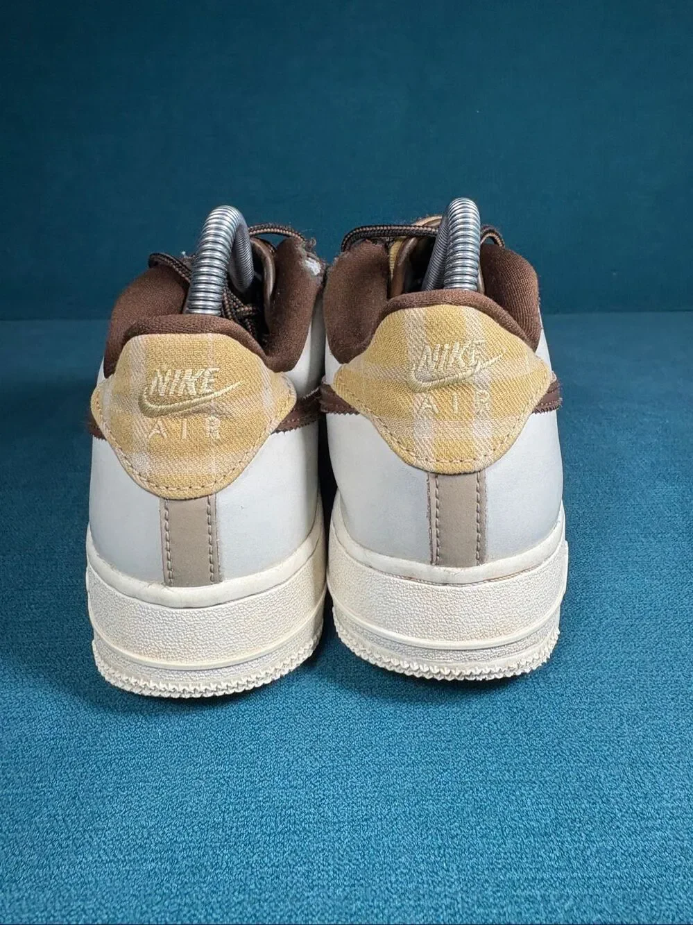 Nike Air Force 1 Low GS Plaid Cacao Wow Sail Youth Size 6Y Women's 7.5 FV3702-12